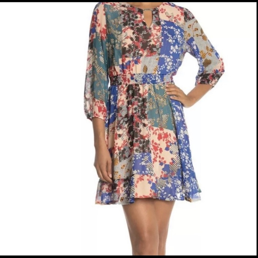 Smocked Waist Ruffle Hem Printed Dress